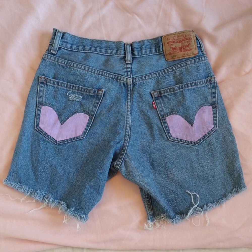 Painted Cutoff Levi's Shorts